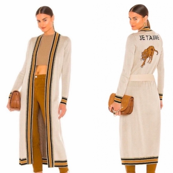 L'AGENCE Cleo sweater. Cream and Black Striped Sweater - Picture 1 of 12